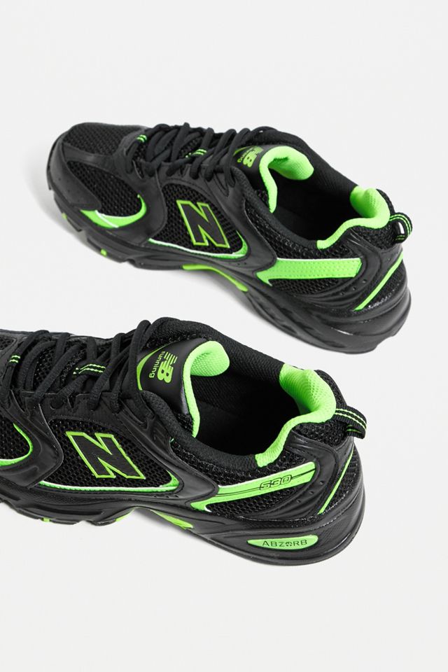 New Balance - Baskets 530 noires et fluo #3