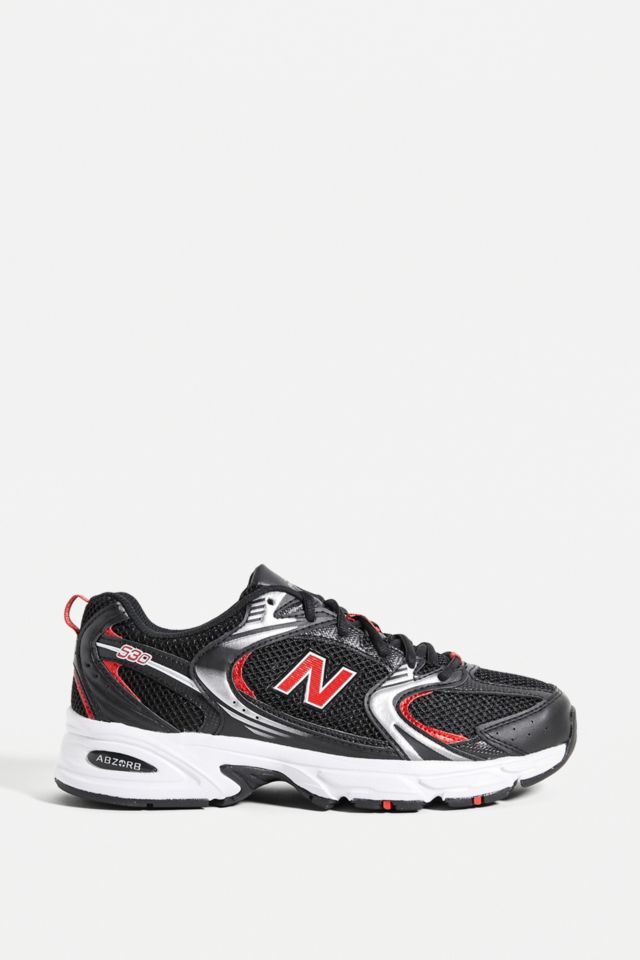 New balance trainers black and red on sale