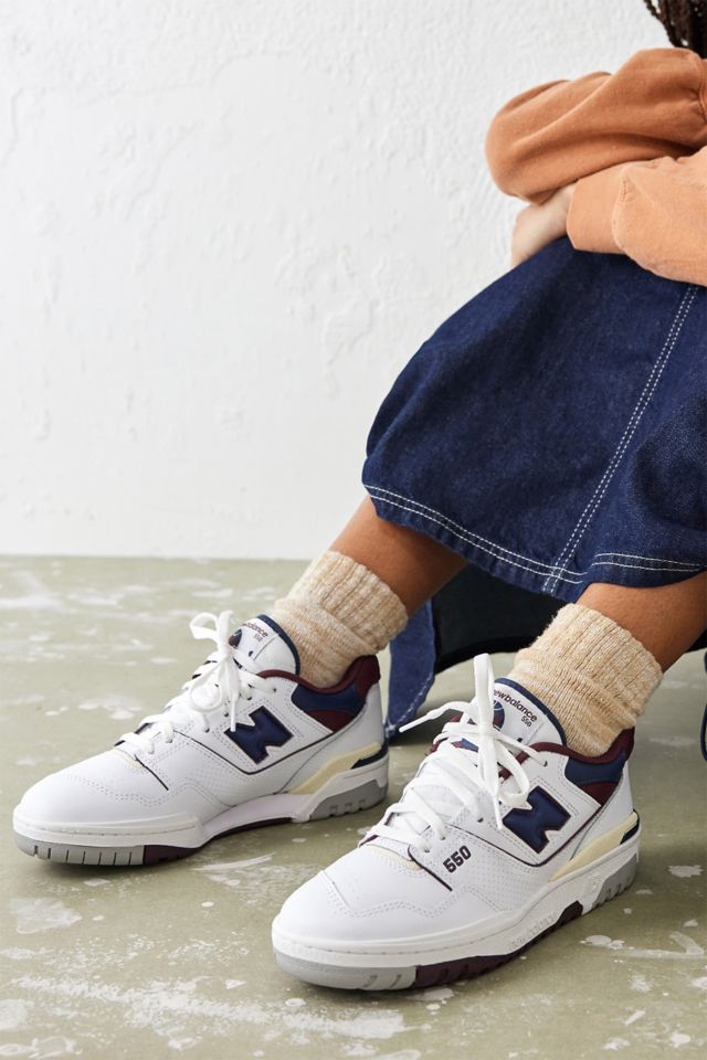 New Balance 550 Burgundy u0026 Navy Trainers | Urban Outfitters UK