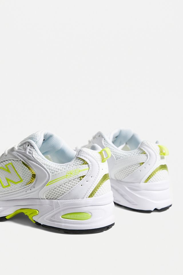 New Balance 530 White & Lime Trainers #4