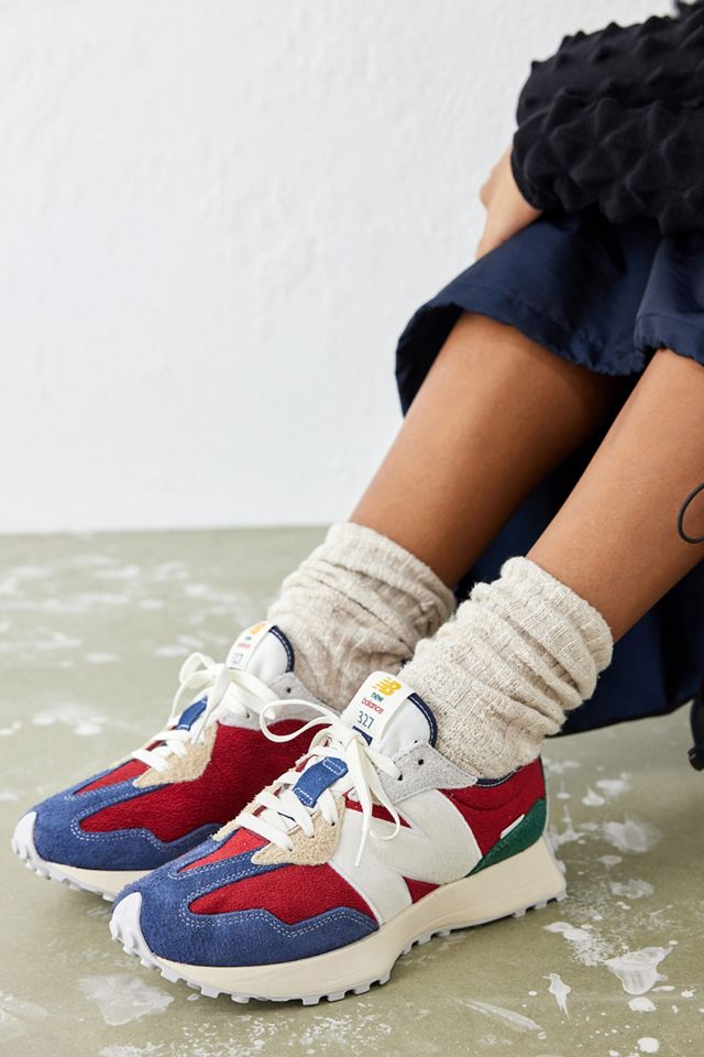 New Balance Red u0026 Multi Terry 327 Trainers | Urban Outfitters UK