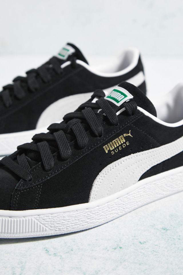 Puma suede classic black deals and white