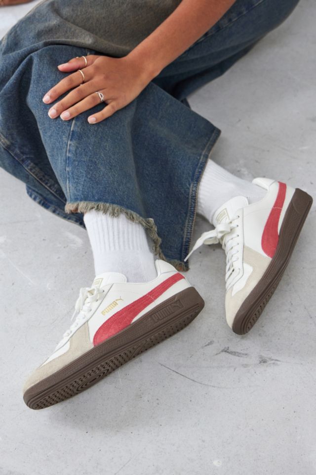 PUMA White & Red Army Trainer Suede Trainers | Urban Outfitters UK