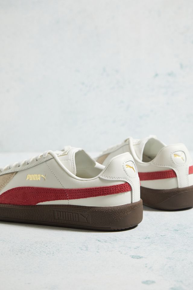 PUMA White & Red Army Trainer Suede Trainers #3