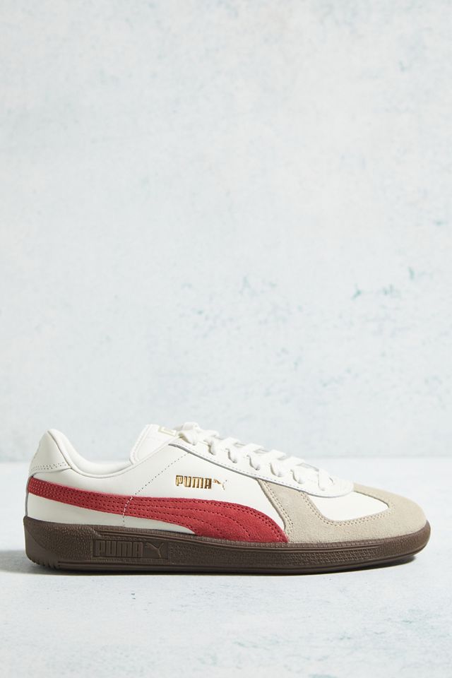 PUMA White & Red Army Trainer Suede Trainers #4