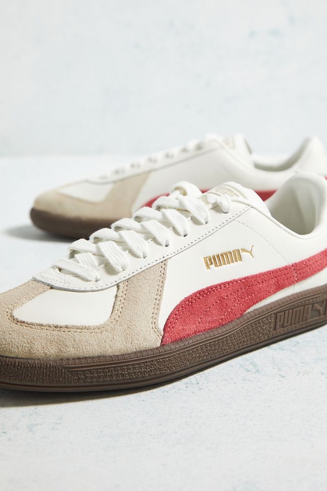 PUMA White & Red Army Trainer Suede Trainers #5
