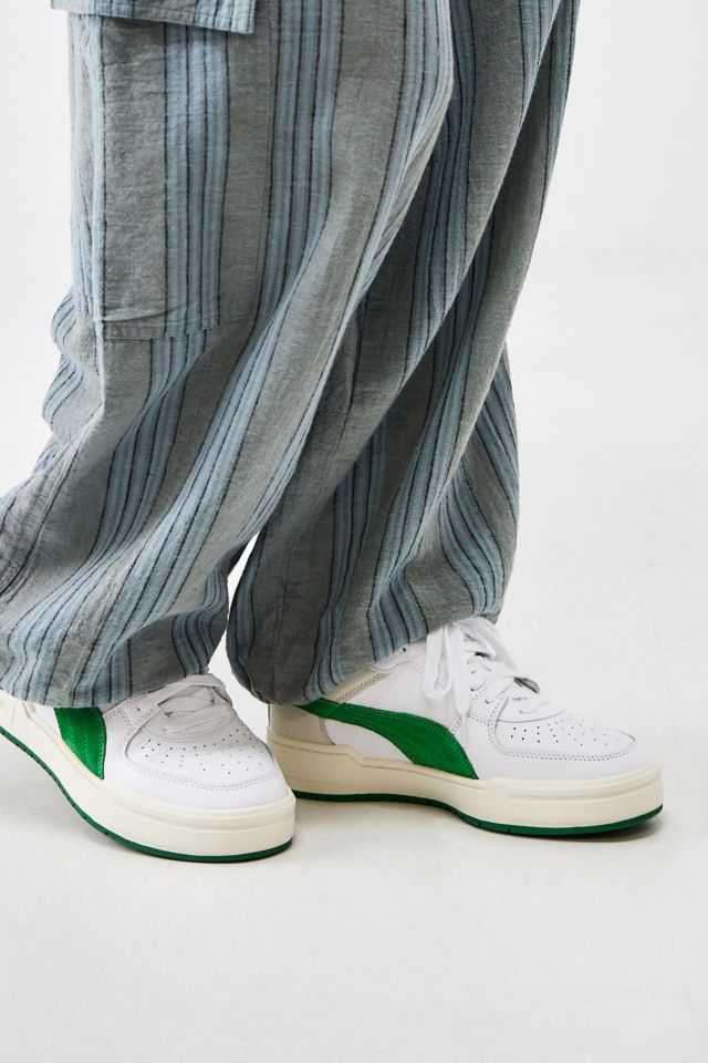 PUMA White Green Suede CA Pro Trainers