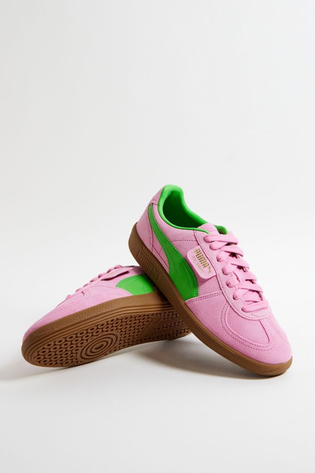 Puma pink and green shoes best sale