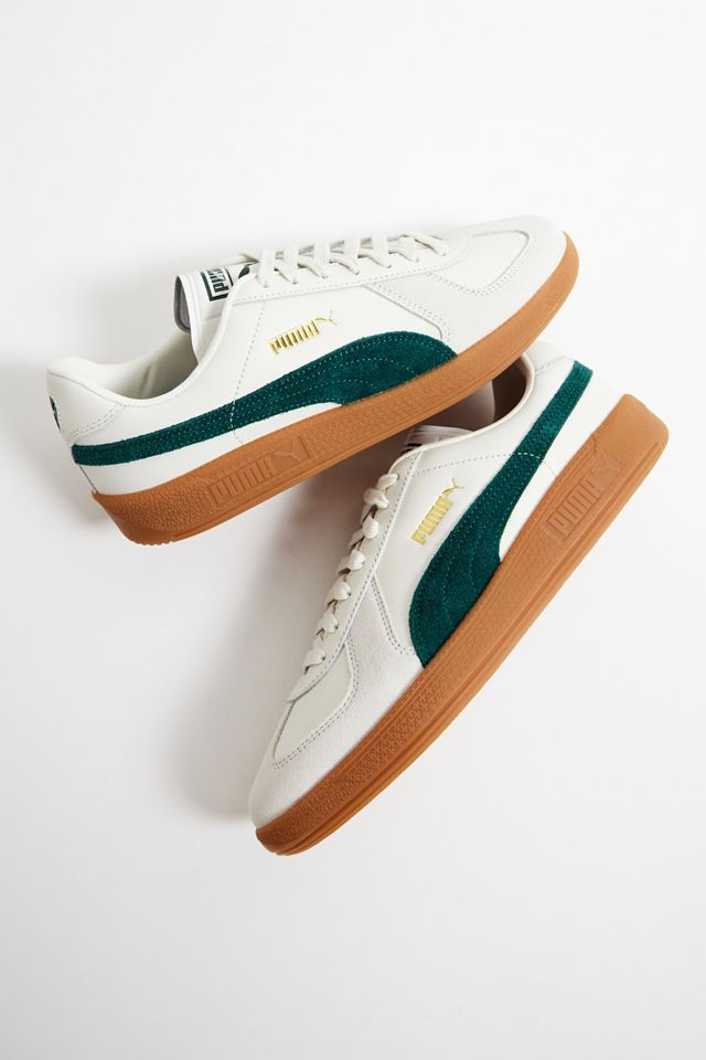 Baskets Suede PUMA Blanc & Vert Armée #1