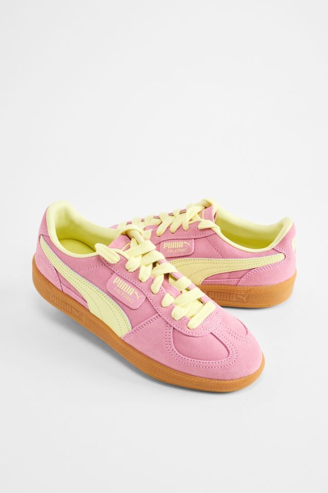 PUMA Pink & Yellow Palermo Trainers #1