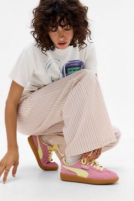 PUMA Pink & Yellow Palermo Trainers
