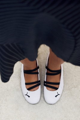 PUMA White Speedcat Ballet Shoes - Black/White UK 5 at Urban Outfitters