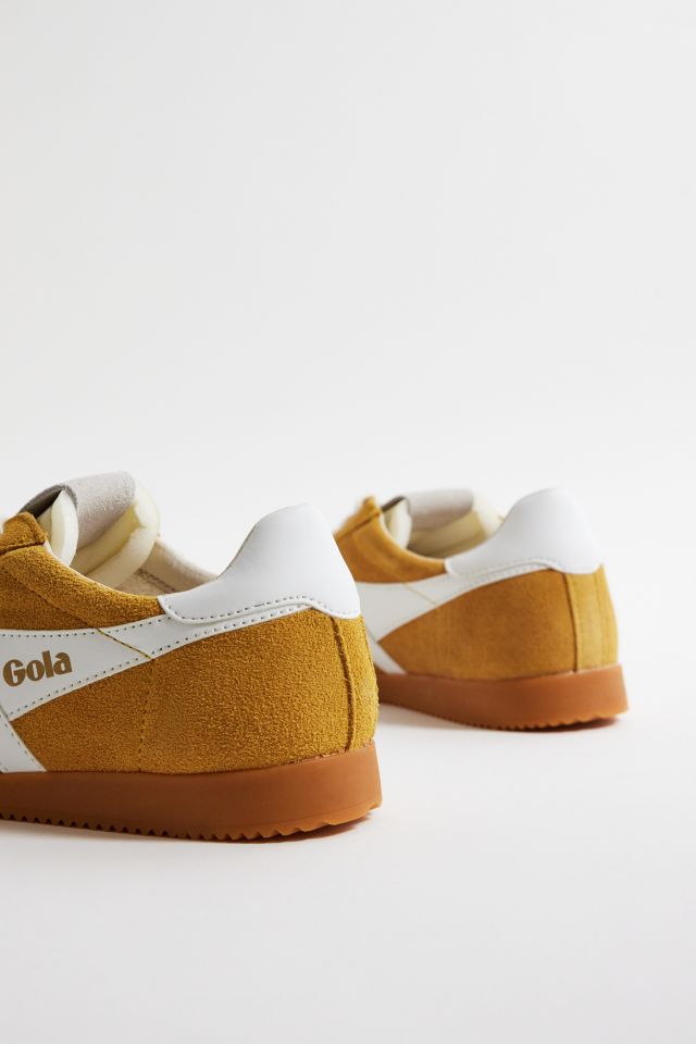 Gola Yellow & White Elan Suede Trainers | Urban Outfitters UK