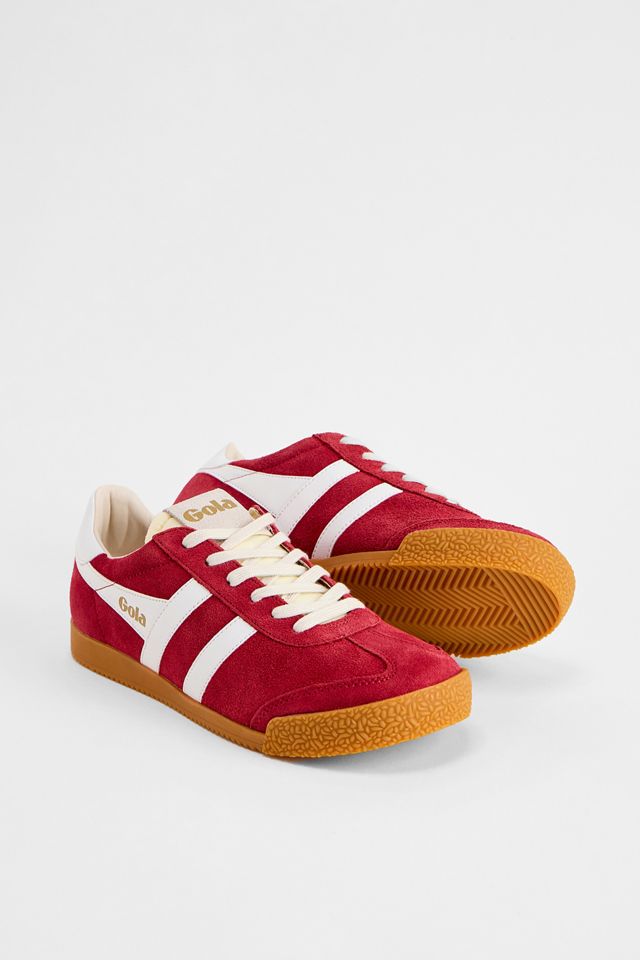 Gola Red & White Elan Suede Trainers #1