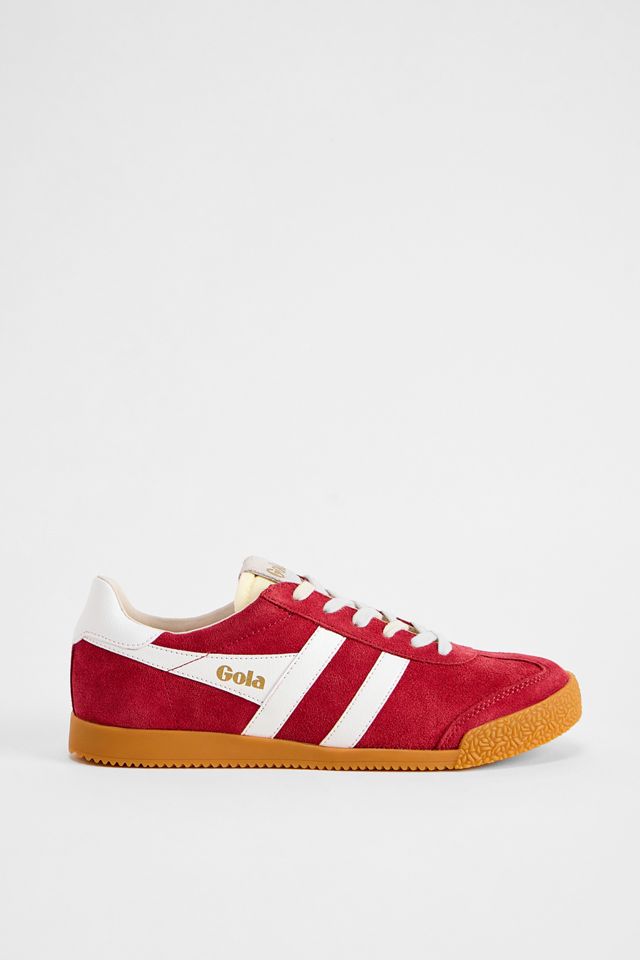 Gola Red & White Elan Suede Trainers #2