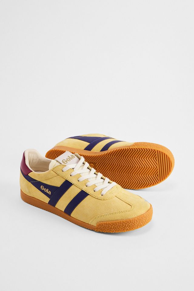 Scarpe da Ginnastica Elan in Pelle Scamosciata Gialle e Blu Gola #1