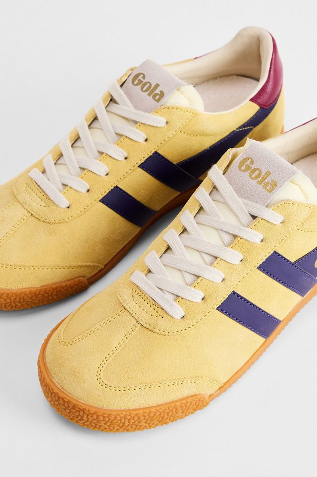 Scarpe da Ginnastica Elan in Pelle Scamosciata Gialle e Blu Gola #3