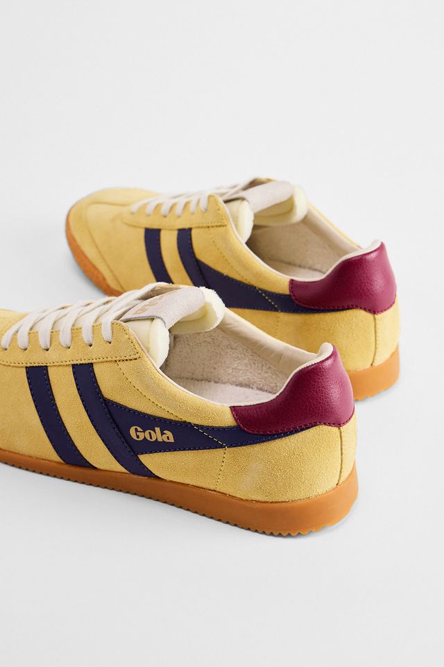 Scarpe da Ginnastica Elan in Pelle Scamosciata Gialle e Blu Gola #4