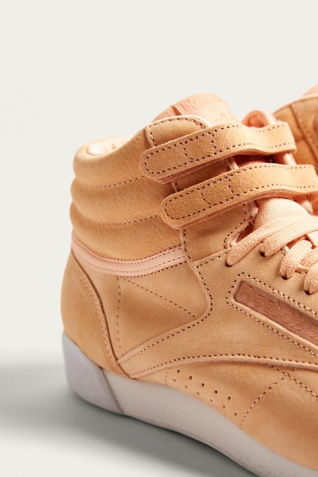 Reebok Freestyle Hi Nubuck Peach Trainers #2