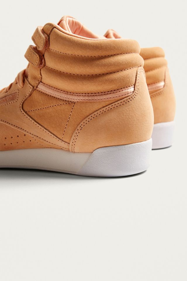 Reebok Freestyle Hi Nubuck Peach Trainers #3