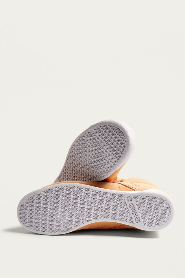 Reebok Freestyle Hi Nubuck Peach Trainers #4