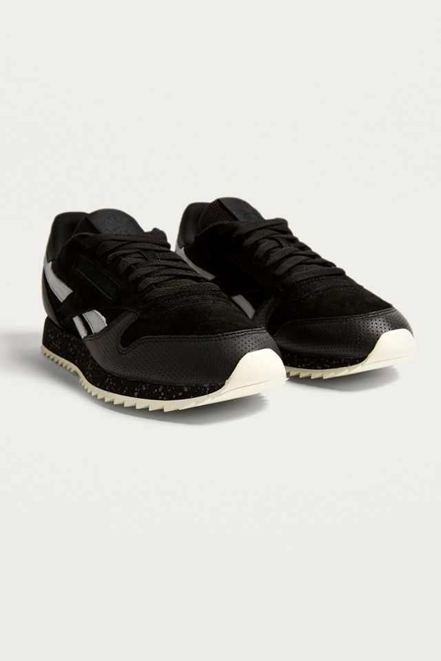 Reebok Classic - Baskets en cuir ondulé noires #1