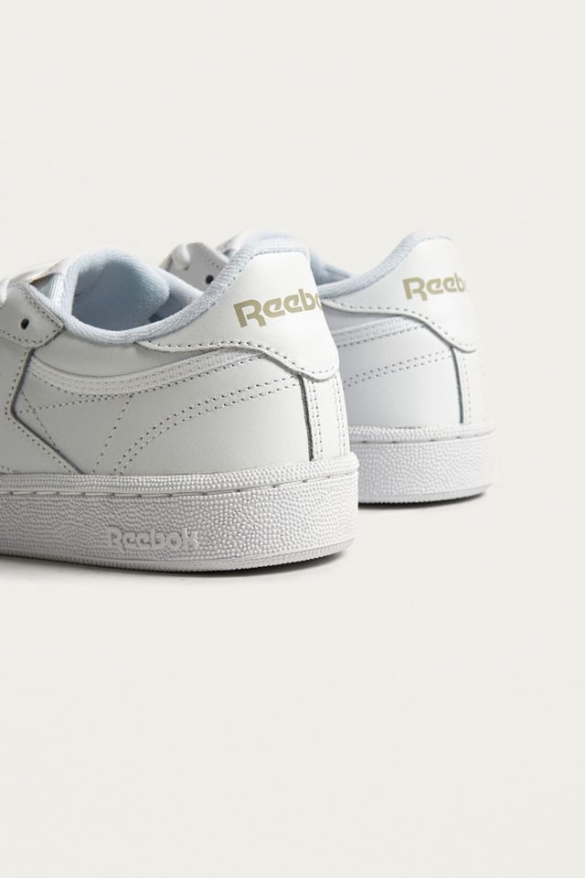 Reebok Club C 85 White on White Leather Trainers #3