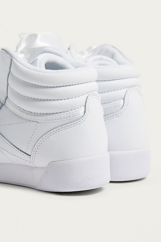 Reebok Freestyle Hi White Satin Bow Trainers  #3