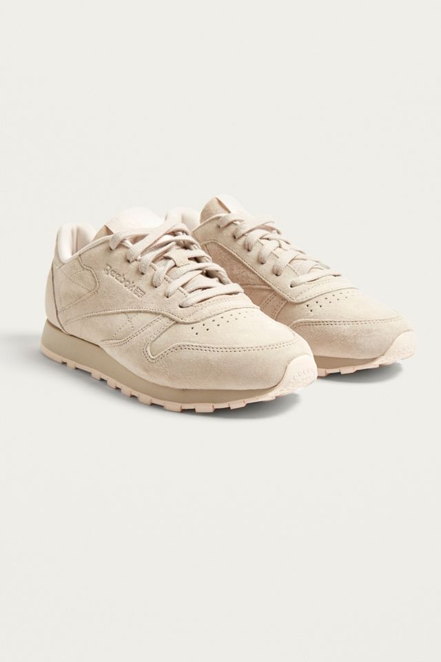 Reebok Classic White & Tan Suede Accent Sneakers M/8 Or W/10 Suede Shoes | Reebok main image 3
