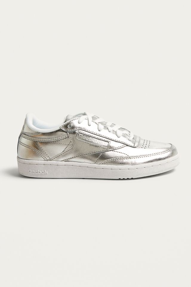 Reebok store silver trainers