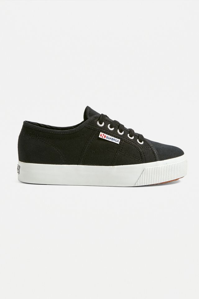 superga 2730 leather flatform trainers in white