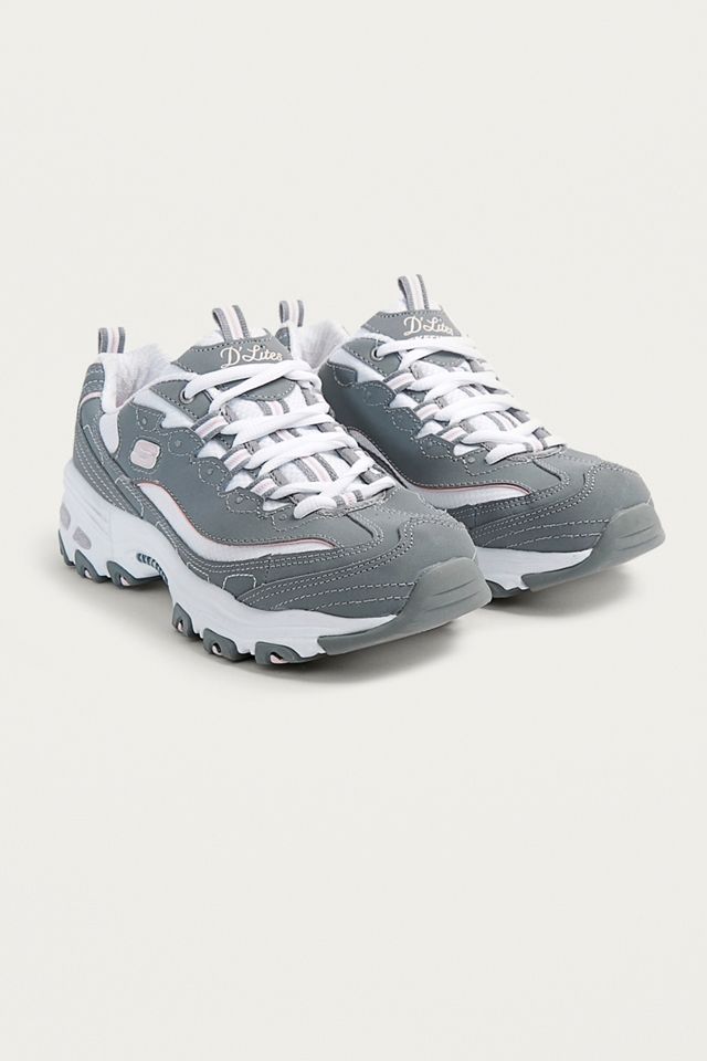 Skechers D’lites Grey and White Trainers #1