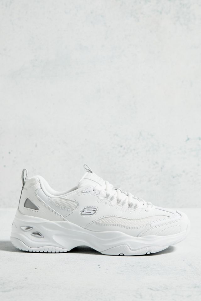 Skechers d'lite chunky trainers in white sale