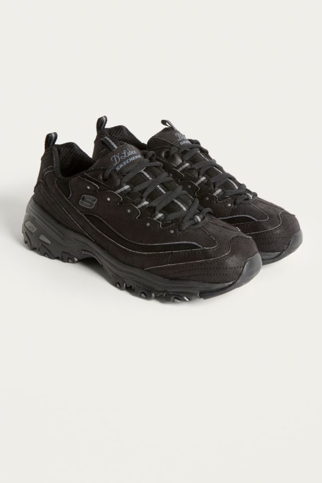 Skechers D Lites New School Black Trainers