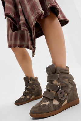 Steve Madden Taupe Mavis Wedge Trainers