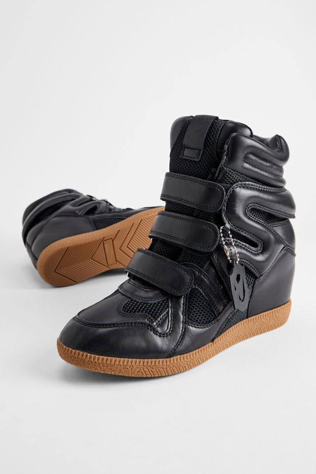 Steve Madden Schwarze Mavis Leder-Keilabsatz-Sneaker #1