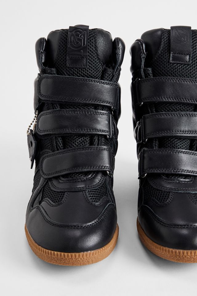 Steve Madden Schwarze Mavis Leder-Keilabsatz-Sneaker #2