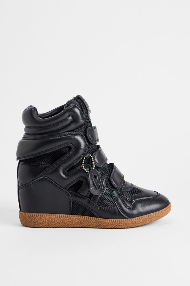 Steve Madden Schwarze Mavis Leder-Keilabsatz-Sneaker #4