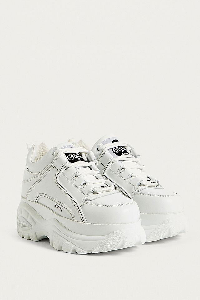 Buffalo White Leather Chunky Platform Trainers | Urban Outfitters UK