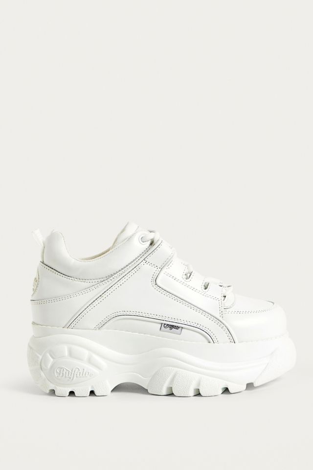 Buffalo White Leather Chunky Platform Trainers | Urban Outfitters UK