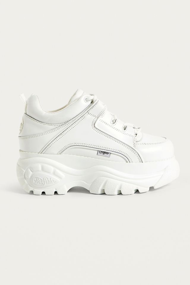 Buffalo White Leather Chunky Platform Trainers #3