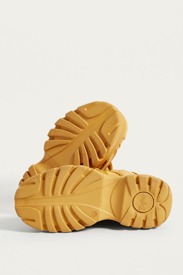 Buffalo - Baskets montantes à plateforme en cuir beige  #5