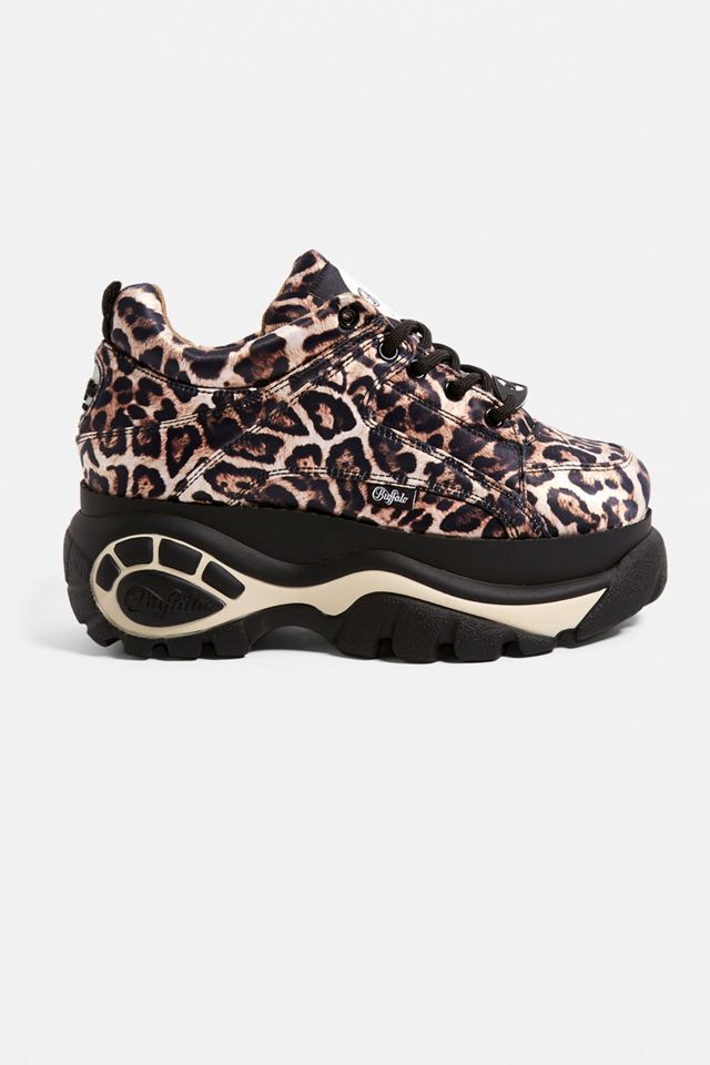 Buffalo Leopard Print Satin Platform Entrenadores #2