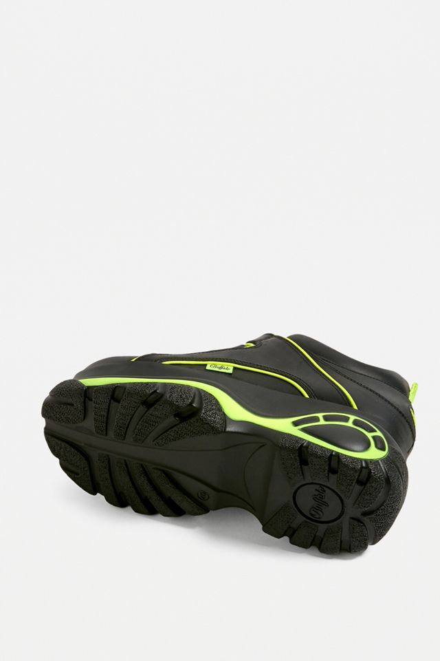 Buffalo –  Rustikale Leder-Sneaker mit Plateau-Sohle und Neon-Zierstreifen #4