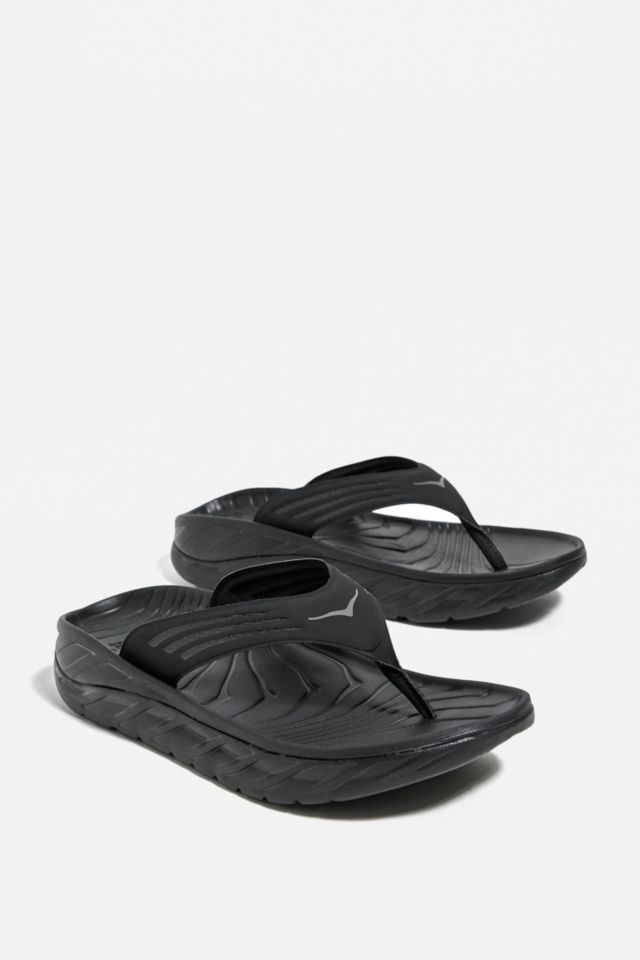 HOKA Black Ora Recovery Flip2 Sandals | Urban Outfitters UK