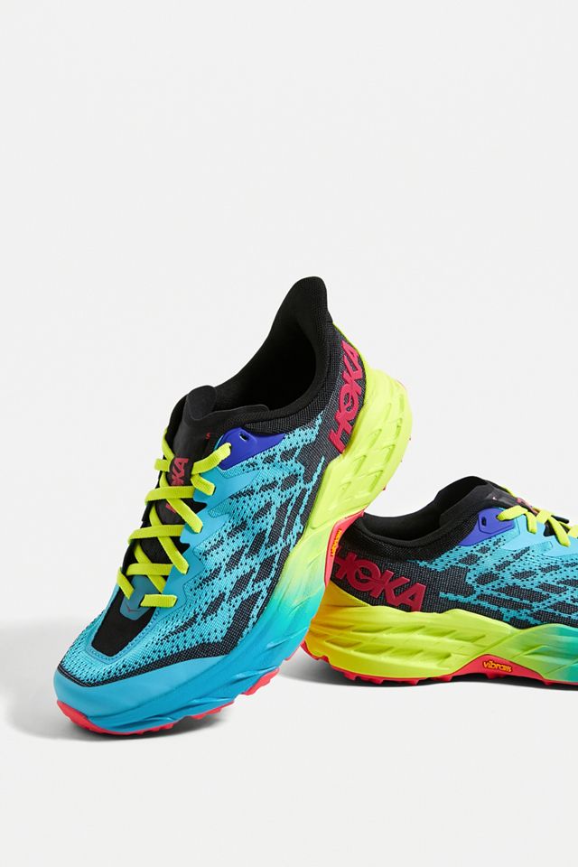 HOKA Speedgoat 5 Blue & Yellow Trainers #1
