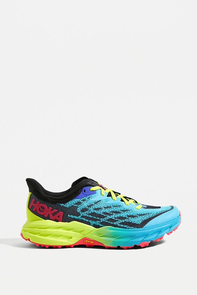 HOKA Speedgoat 5 Blue & Yellow Trainers #2