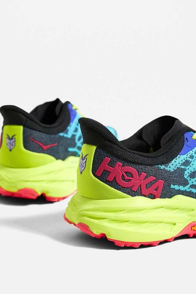HOKA Speedgoat 5 Blue & Yellow Trainers #3