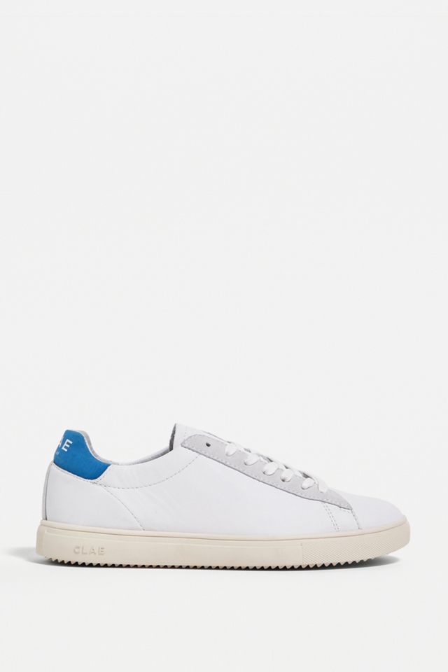 CLAE White & Blue Bradley California Leather Trainers #1