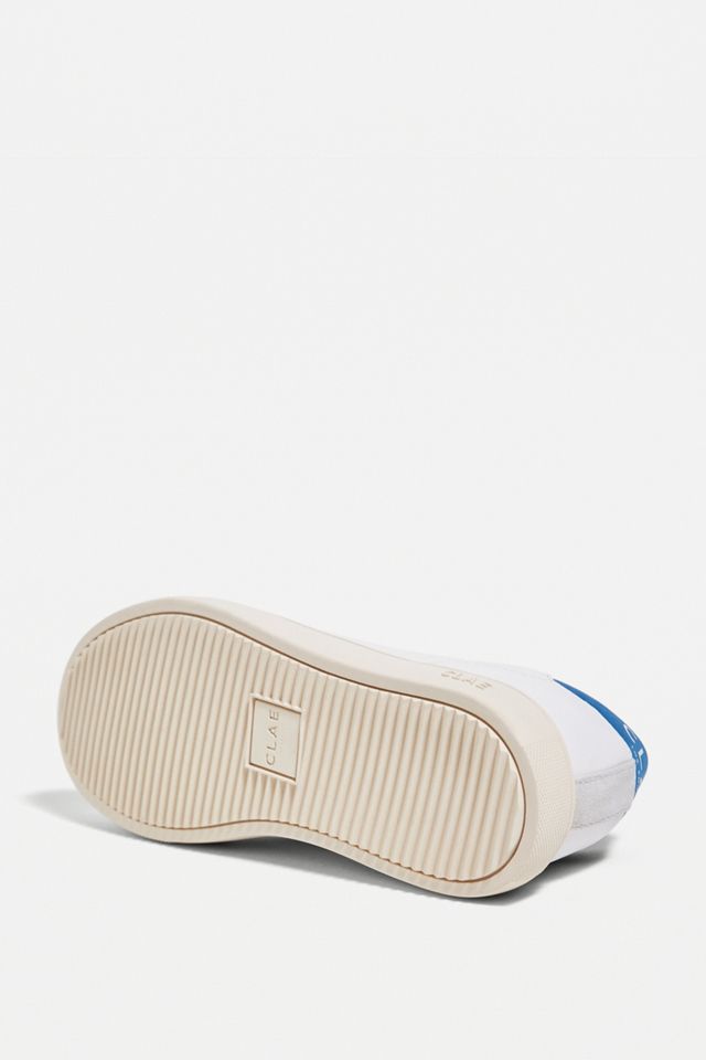 CLAE White & Blue Bradley California Leather Trainers #4